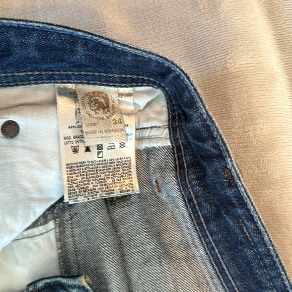 Diesel BRADDOM Vintage Style Distressed BLUE Denim 34W 34L slim-carrot fit - Picture 8 of 13